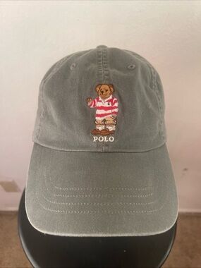 Polo Ralph Lauren Polo Bear Hat Cap Embroidered Adjustable Strap Back